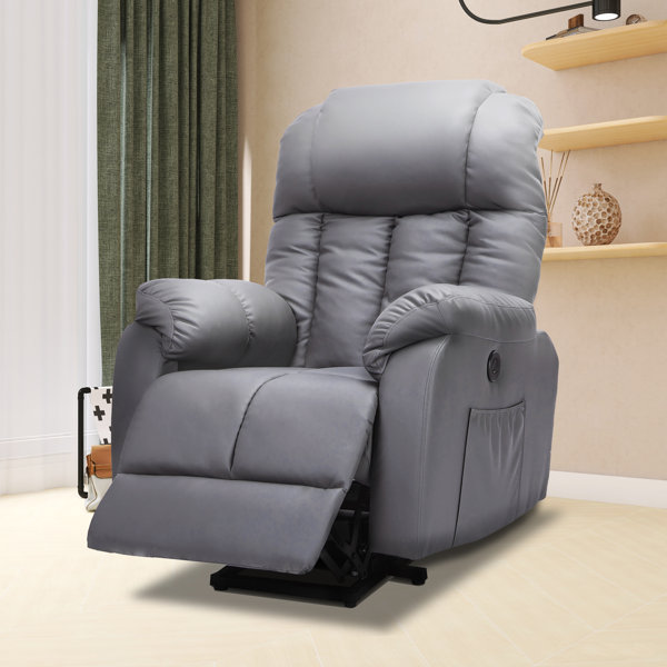 Latitude Run® 38.19'' Wide Faux Leather Sofa Power Lift Assist Standard